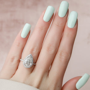 The Lenny Set With A 3 Carat Pear Lab Diamond