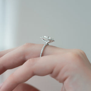 The Lenny Set With A 3 Carat Pear Lab Diamond