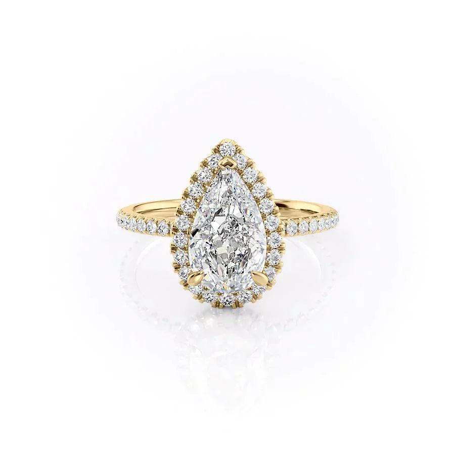 The Lenny Set With A 3.5 Carat Pear Moissanite
