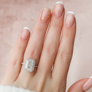 The Lenny Set With A 3 Carat Radiant Lab Diamond