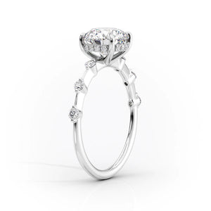 The Hidden Halo Penelope Set With A 3.5 Carat Marquise Moissanite