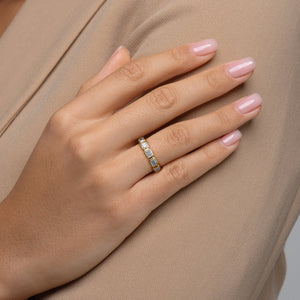 2.5ct East West Radiant Bezel Eternity