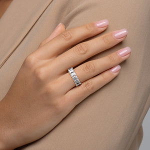 8.3ct Radiant U Pave Prong Eternity