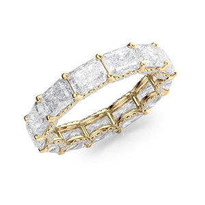 5.3ct East West Radiant U Pave Prong Eternity