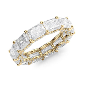 6.3ct East West Radiant U Pave Prong Eternity