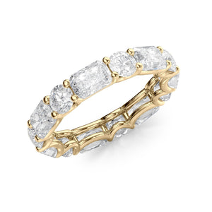 4.6ct Alternating Radiant and Round U Prong Eternity