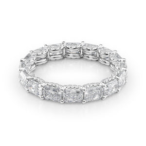 2.3ct East West Radiant U Pave Prong Eternity