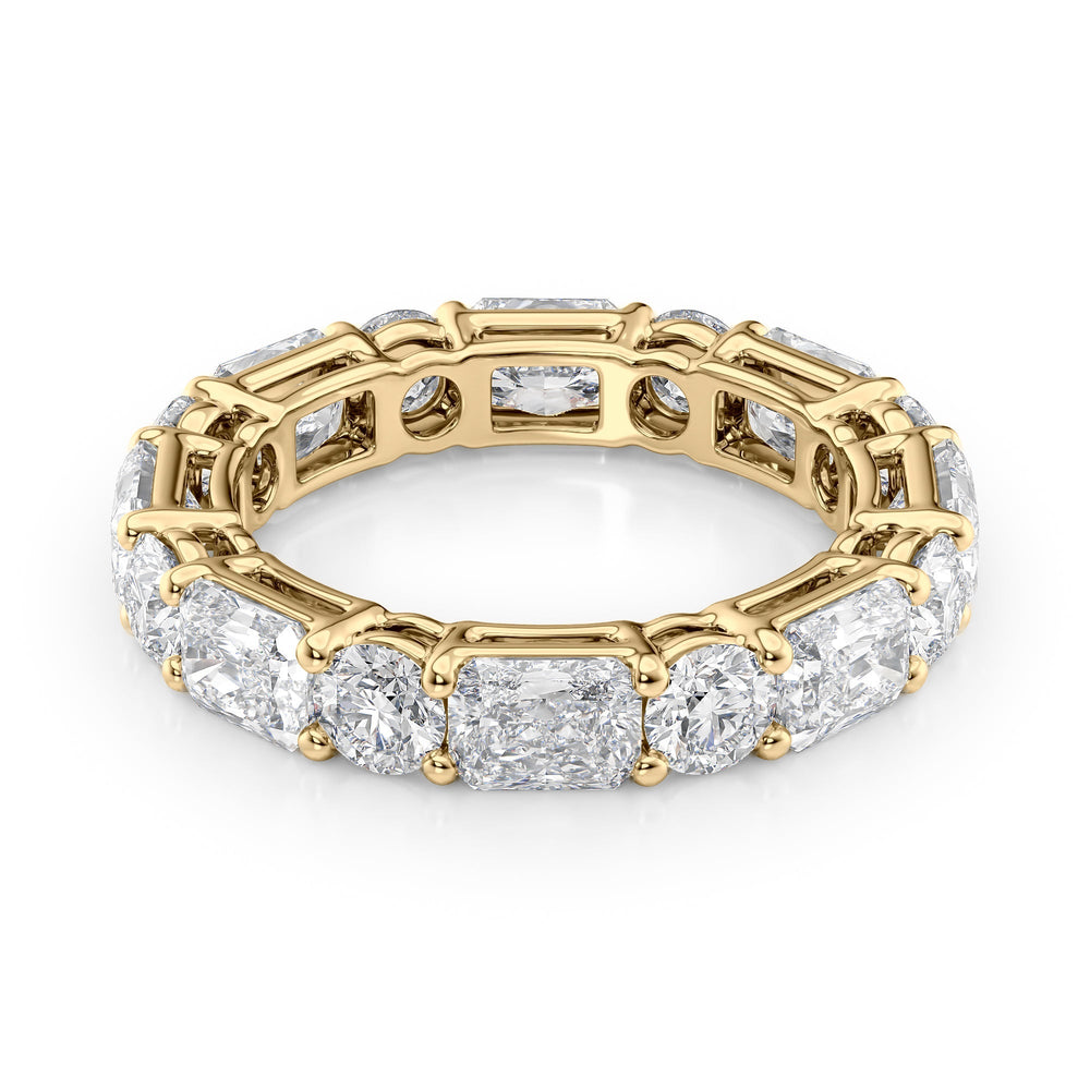 4.6ct Alternating Radiant and Round Basket Eternity