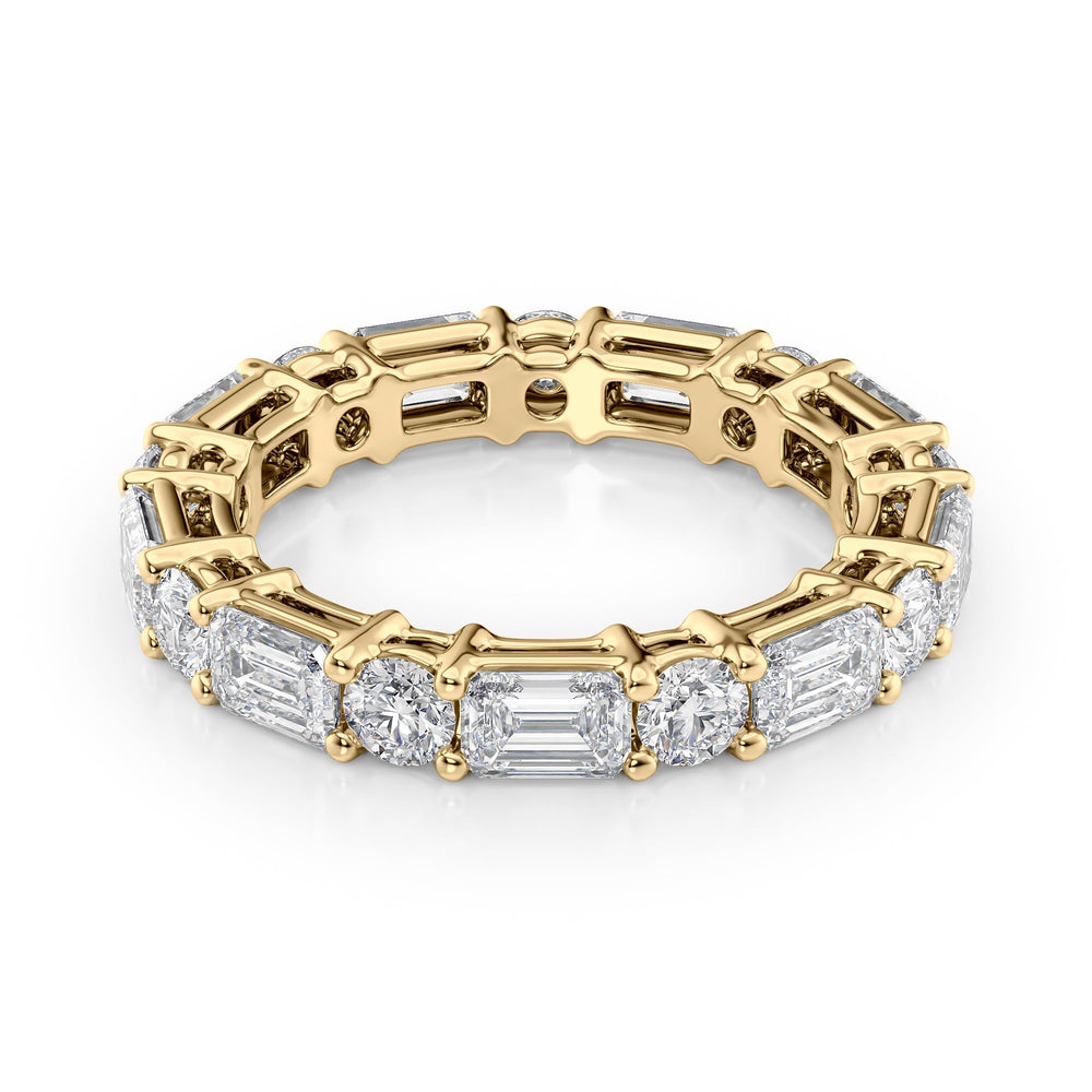 4ct Alternating Emerald and Round Basket Eternity