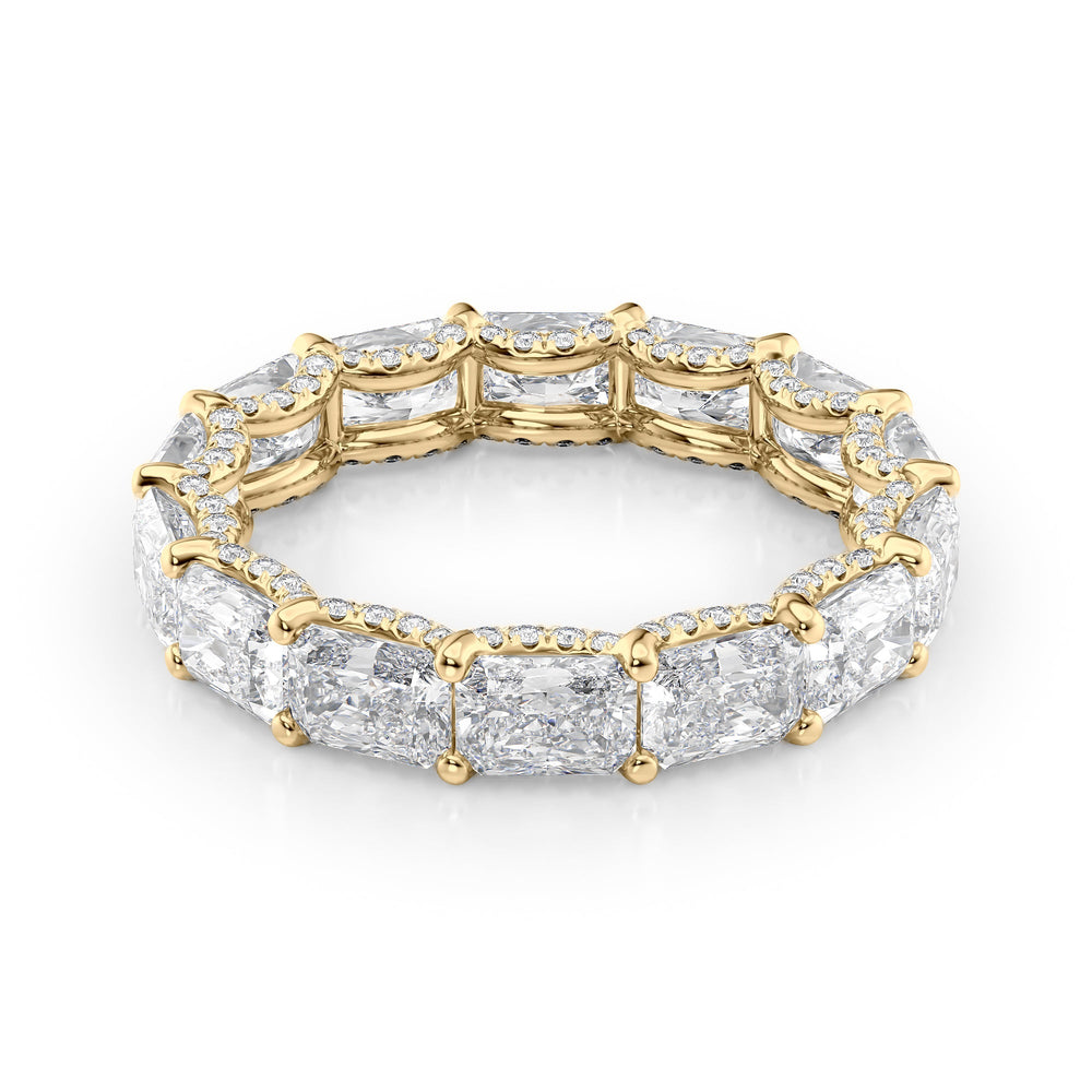 4.3ct East West Radiant U Pave Prong Eternity