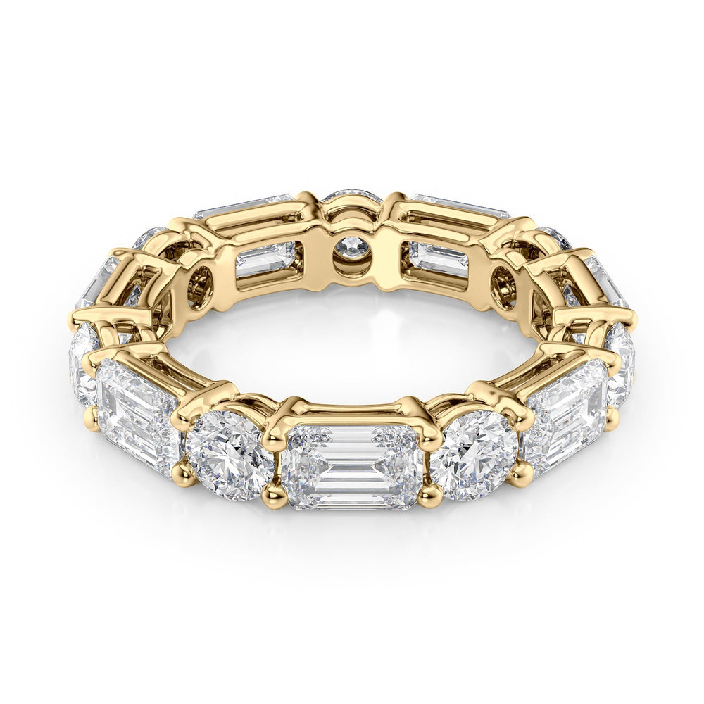 5ct Alternating Emerald and Round Basket Eternity