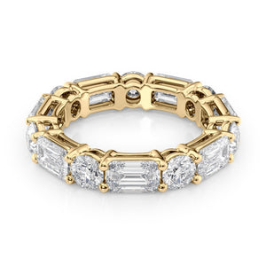 5ct Alternating Emerald and Round Basket Eternity