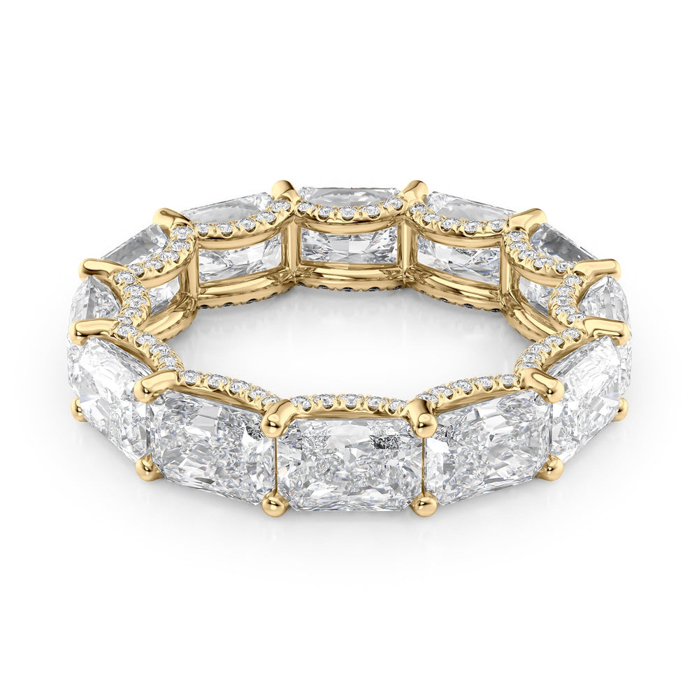 6.3ct East West Radiant U Pave Prong Eternity