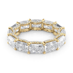 6.3ct East West Radiant U Pave Prong Eternity