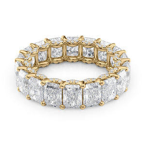 7.3ct Radiant U Pave Prong Eternity