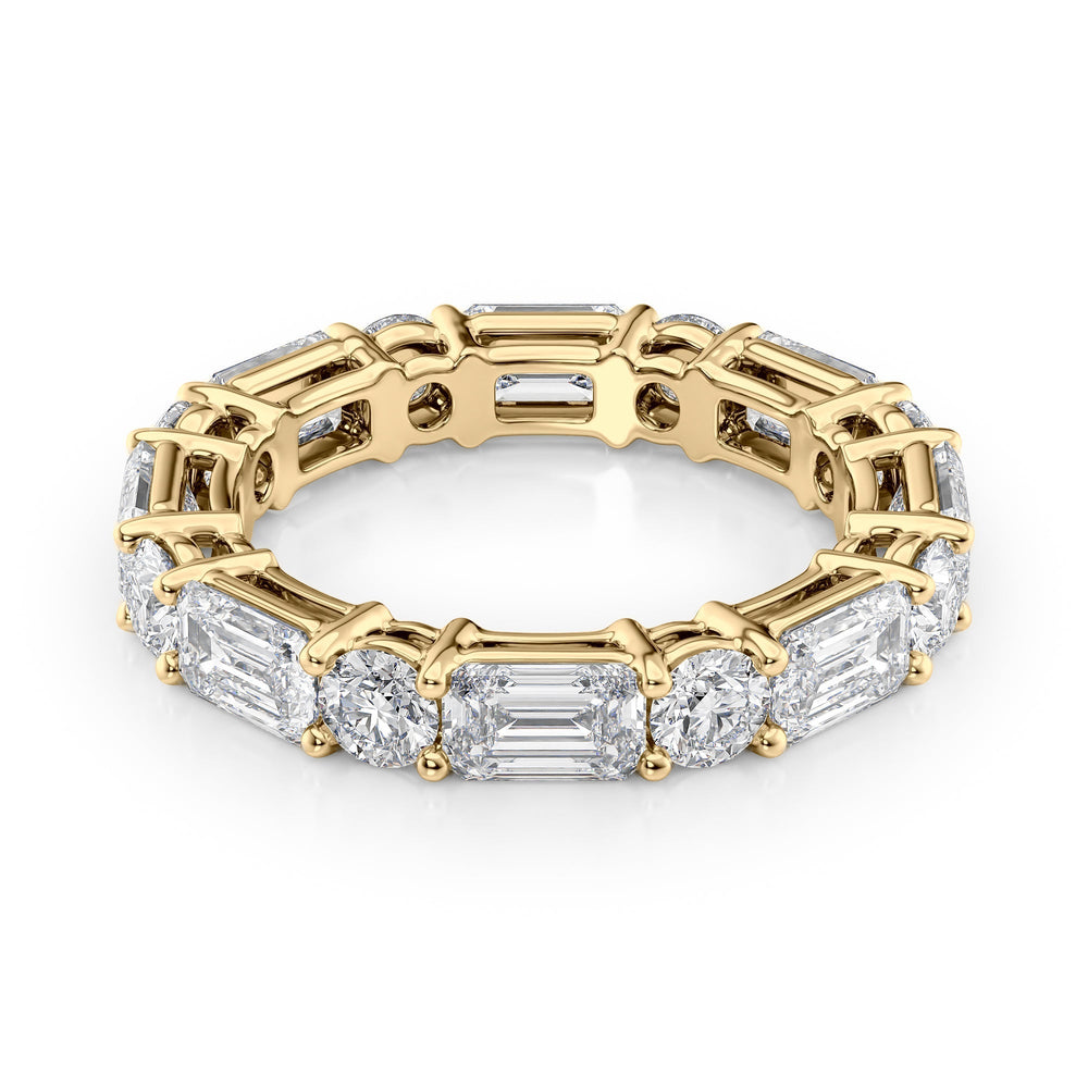4.4ct Alternating Emerald and Round Basket Eternity