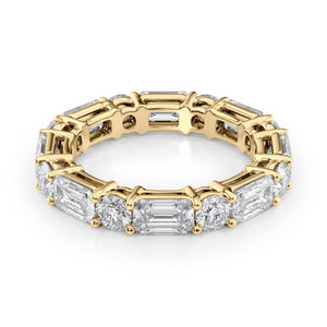 4.4ct Alternating Emerald and Round Basket Eternity