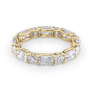 3.7ct Alternating Radiant and Round U Prong Eternity