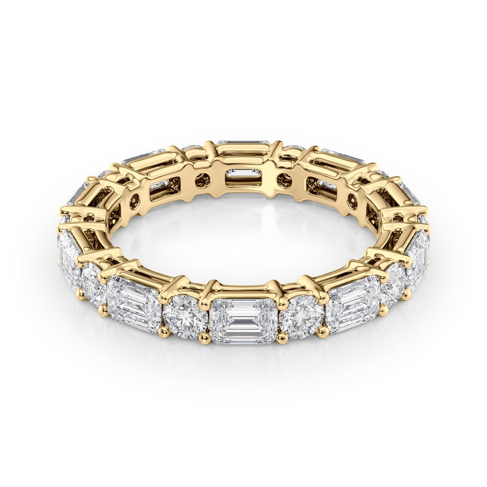 3.3ct Alternating Emerald and Round Basket Eternity