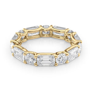 5ct Alternating Emerald and Round U Prong Eternity