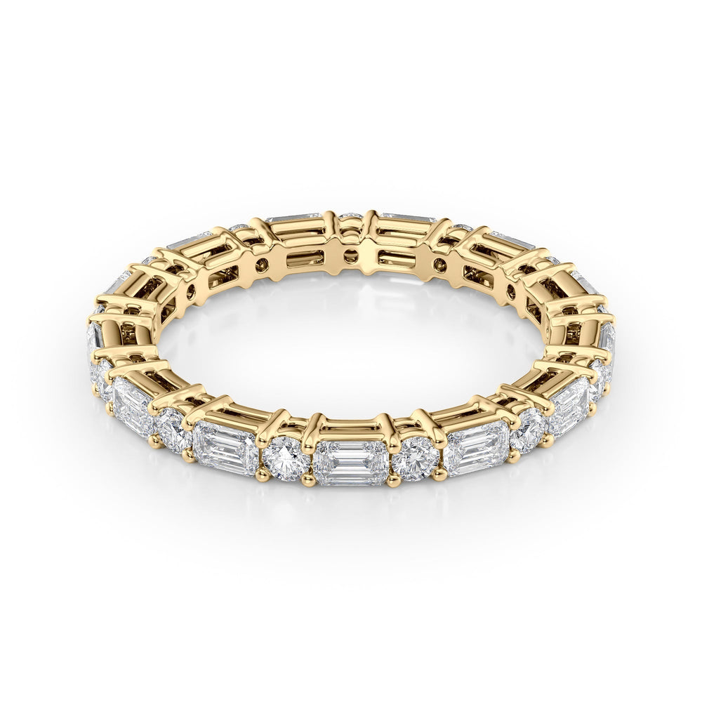 1.7ct Alternating Emerald and Round Basket Eternity