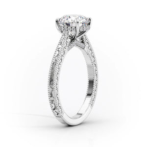 The Elizabeth Set With A 1 Carat Elongated Cushion Lab Diamond