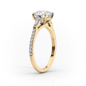 The Pave Liv Set With A 4.5 Carat Emerald Moissanite