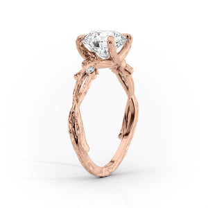 The Textured Twig Set With A 4.5 Carat Radiant Moissanite