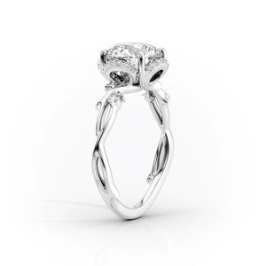 The Halo Twig Set With A 3 Carat Marquise Lab Diamond
