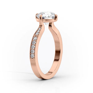 The Rebecca Set With A 1.5 Carat Oval Moissanite