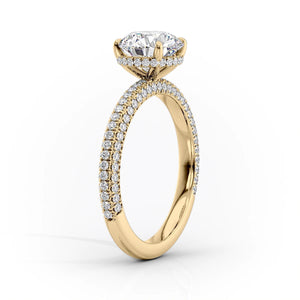 The Celine Set With A 1.5 Carat Elongated Cushion Moissanite