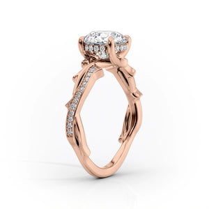The Pave Twig Set With A 2.5 Carat Radiant Moissanite