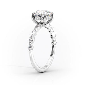The Lindsey Set With A 3.5 Carat Emerald Moissanite
