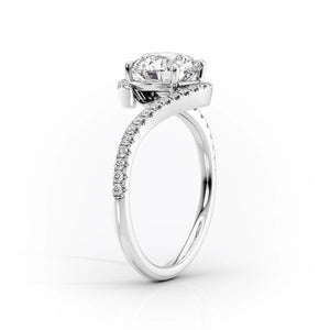 The Pave Skyler Set With A 2.5 Carat Emerald Moissanite