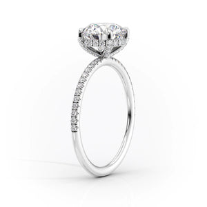 The Pave Crown Kamellie Set With A 4 Carat Round Moissanite