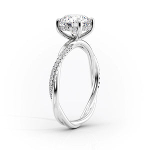 The Stacey Set With A 3 Carat Elongated Cushion Lab Diamond