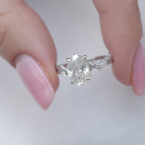 The Textured Twig - Engagement Ring Made in White Gold
