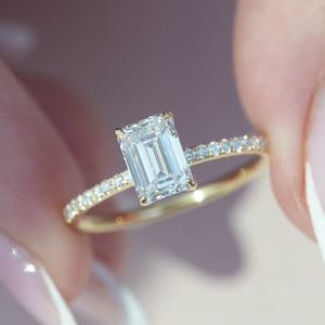 The Pave Ashley - Engagement Ring Made in Yellow Gold