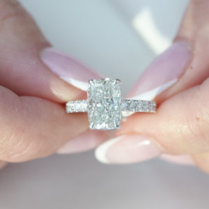 The Pave Crown Kamellie - Engagement Ring Made in White Gold