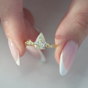 The Textured Twig - Engagement Ring Made in Yellow Gold