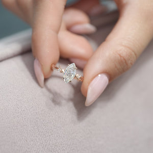 The Textured Twig - Engagement Ring Made in Rose Gold