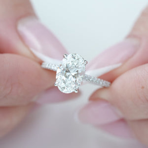 The Pave Crown Kamellie - Engagement Ring Made in White Gold
