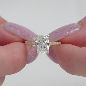 The Pave Ashley - Engagement Ring Made in Yellow Gold