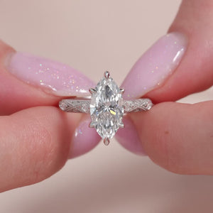 The Claudia - Engagement Ring Made in White Gold