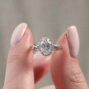 The Halo Twig - Engagement Ring Made in Platinum