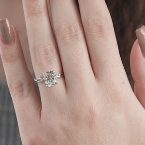 The Textured Twig - Engagement Ring Made in White Gold
