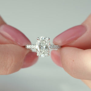 The Pave Crown Kamellie - Engagement Ring Made in White Gold