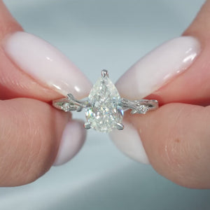 The Textured Twig - Engagement Ring Made in White Gold