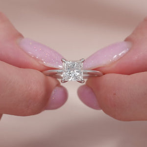 The Ashley - Engagement Ring Made in White Gold