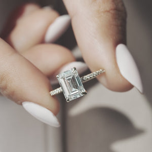 The Pave Ashley - Engagement Ring Made in Yellow Gold